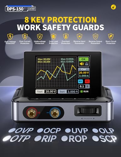 FNIRSI DPS-150 DC Power Supply Variable 30V 5A, 4-Digit IPS Flip Display - style: DPS-150+100W PD
