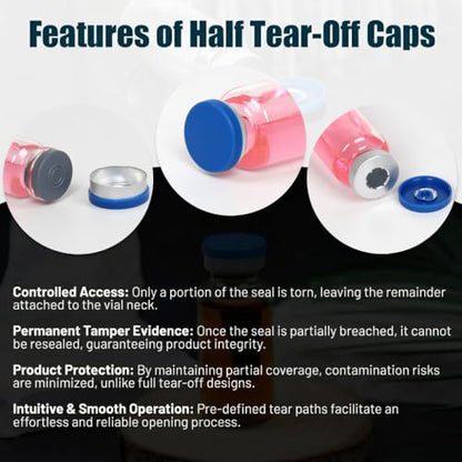 100 Pack 3ml Clear Glass Vials with Caps – 1 Dram Lab Headspace Vials - color: Clear Vial Blue Cap, size: 3ml-20mm