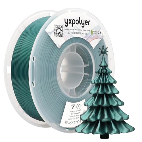YXPOLYER PLA Filament Premium 2-Color Silk PLA 3D Printer Filament 1.75mm 1kg, Dual Color Black and Green Dual-Color Printing - color: Black&green