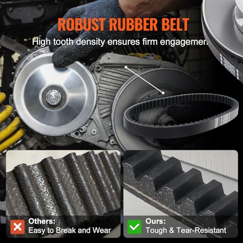 VEVOR Go-Kart Torque Converter, 3/4" Go-Kart Clutch Kit, 30 Series Asymmetrical Driver Pulley Replacement with Drive Belt, for 2-8 HP Small Engines, Replace Comet 219552, Manco 5957, Yerf Dog Q43201W