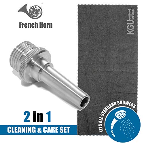 Cleaning kit 2 in 1 for French Horn: aqua nozzle & towel set by KGUmusic - size: French horn