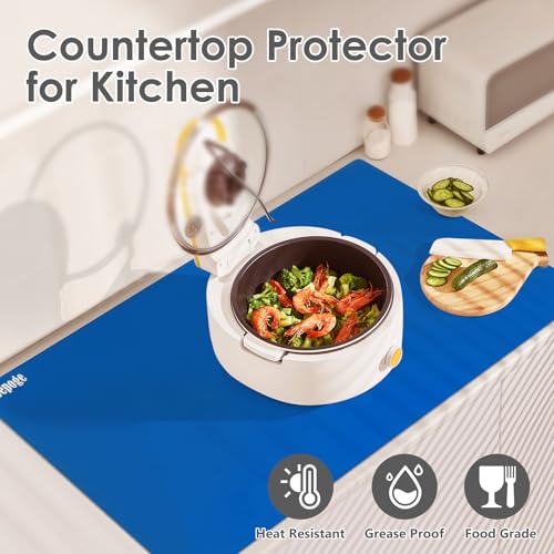 36.2" x 24" Extra Large Silicone Mat for Epoxy Resin, Nonstick Crafts Mats - color: Dark Blue, size: 36.2" x 24"