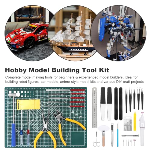 Fippy 101PCS Model Tools Kit, Hobby Building Tools Model Making Tools Kit for Basic Model Assembling, Building and Repairing - style: Set C