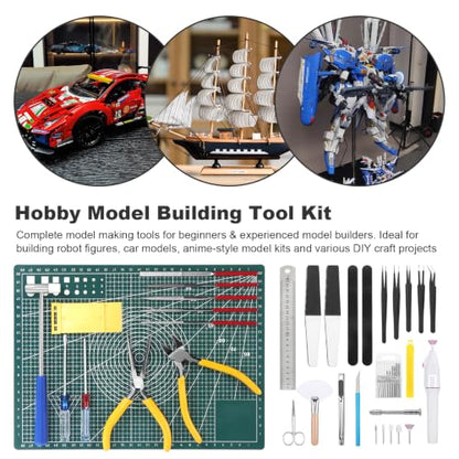 Fippy 101PCS Model Tools Kit, Hobby Building Tools Model Making Tools Kit for Basic Model Assembling, Building and Repairing - style: Set C