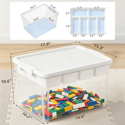 Citylife 32QT Plastic Craft Storage Box Buildable Lid Removable Tray - size: 1 Pack-32 QT