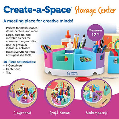 Learning Resources Create-a-Space Storage Center, Pastel - color: Pastel Colors