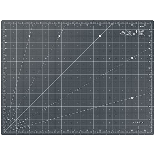 ARTEZA Self-Healing Cutting Mat, 18 x 24 in, Double-Sided for Quilting - size: 12.4"L x 12.4"W