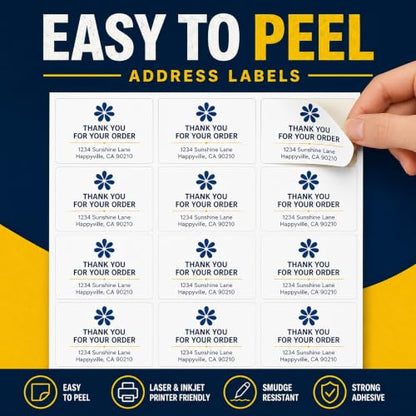 25 Sheets 30up Waterproof Matte White Shipping Labels Address Stickers - size: 30up-25 sheets