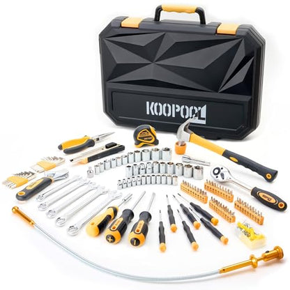 Tool Set, Basic Tool Kit for Car,Small Tool Box for Home with Portable Case - color: Black Yellow