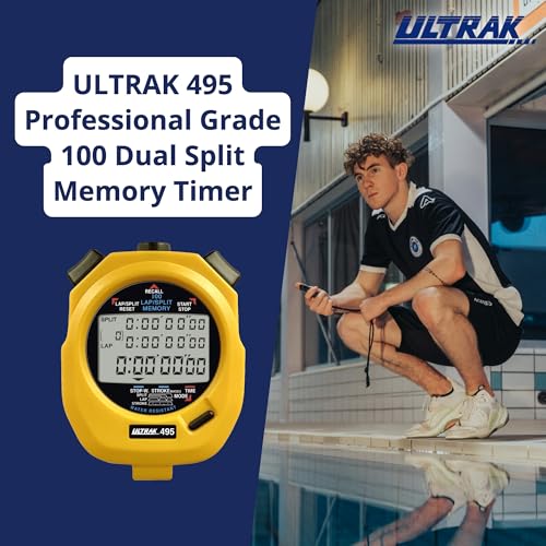 Ultrak 100 Lap Memory Timer, Yellow - color: Yellow