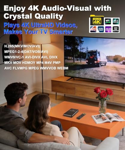 ACEMAX 4K@60Hz Offline Media Player with 2.5-Inch SATA HDD/SSD Enclosure, H.265 10bit/HEVC Digital Signage Player with Auto Play, Loop and Resume, USB, MicroSD, HDMI and AV Output