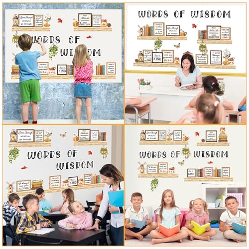 Qilery Fall Bulletin Board Set, Motivational Classroom Decor Cutouts - style: Words of Wisdom