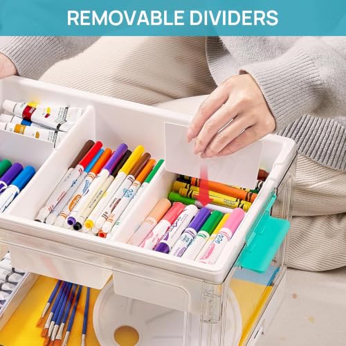 Vtopmart 24 QT Clear Storage Box with Tray & Dividers, 1 Pack–Basic