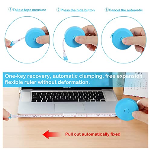 4 Pack Soft Retractable Measuring Tape,60-Inch 150cm,Deep Pink Double Scale Measurement Tape,for Body Measuring Sewing Tailor Cloth Knitting Home Craft Measurements - color: 4 Pack (Deep pink)