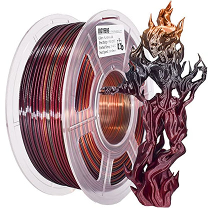 3D Printer Filament, PLA Filament Silk Gold Shiny Red Black PLA Filament 1.75mm +/- 0.02mm, 3D Printing Filament 1kg/2.2lbs - color: Silk Shiny Red Gold Black