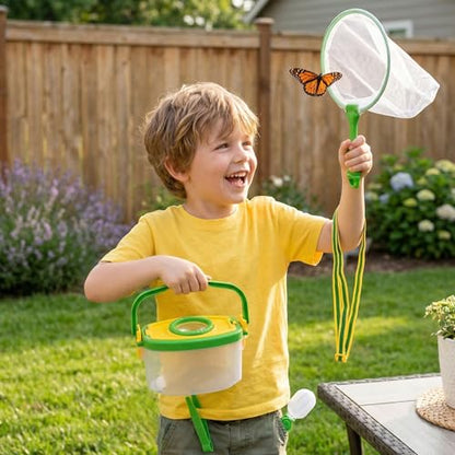 Bug Catcher Kit 6 Pcs - Insect Catching Set with Net, Bug Box, Magnifier & Tweezers - Outdoor Explorer Toy for Kids Age 3-12(Green 6 Pcs) - color: Green 6 Pcs