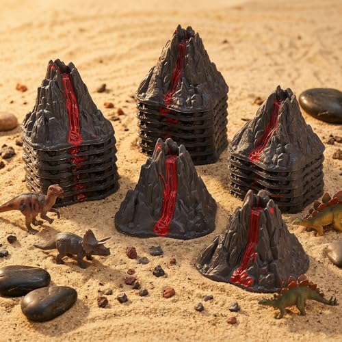 Garneck 10Pcs Simulation Volcano Toy Model - 3.14 Inch Realistic Mini Plastic Volcano Model Dinosaur World Scene Figurine Ornament for Science Experiments Fish Tank Aquarium Fairy Garden Landscape De
