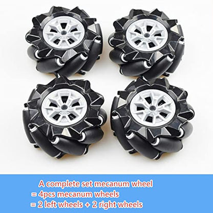 Mecanum Wheel 4wd Metal Robot Car Chassis Control Learning Kit for Arduino Raspberry Pie Microbit with DC Encoder Motor, DIY Steam AGV ROS AI Move Education Platform Robotic Functional Model Silver - color: Silver