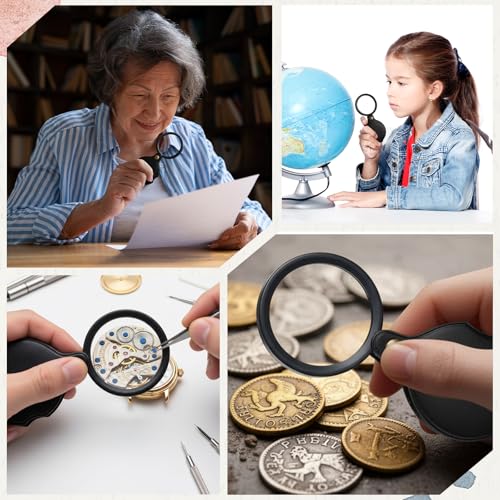 2 Pc 20X Pocket Magnifier Mini Portable Pocket Magnifier for Senior Student