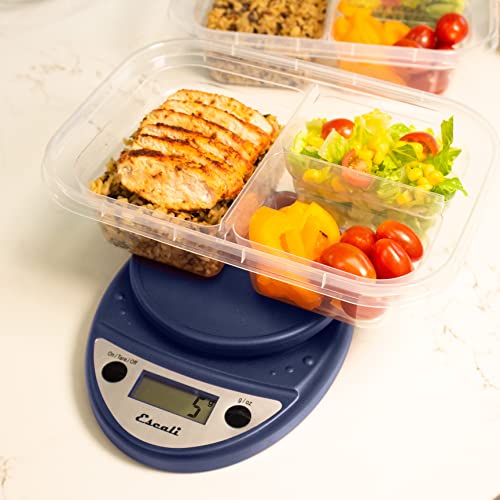 Escali Primo Digital Food Scale Multi-Functional Kitchen Scale and Baking Scale for Precise Weight Measuring and Portion Control, 8.5 x 6 x 1.5 inches, Royal Blue - color: Royal Blue