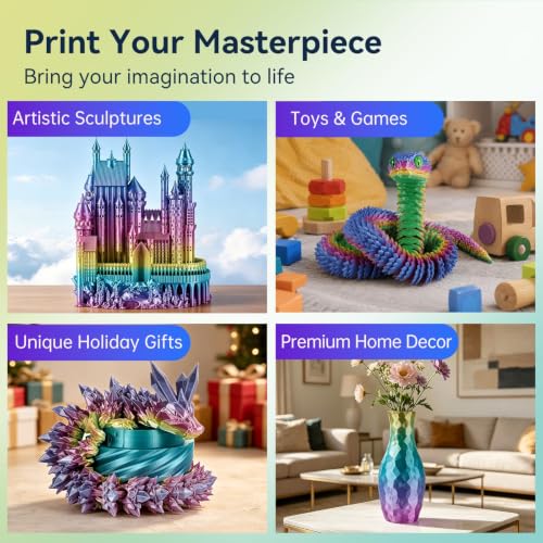 Kingroon Silk PLA Filament 1.75mm Rainbow Filament 3D Printer Filament Color Changing Filament 1kg Dimensional Accuracy ±0.02mm,Fit Most 3D Printers(Lovely) - color: 1kg Lovely
