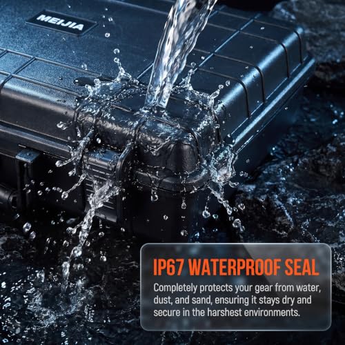 MEIJIA Waterproof Hard Camera Case,Hard Laptop Case,Hard Case with Customizable Fit Foam Included,Fit for Laptops,camera,lens(Black, 19.78"X13.93"X4.68") - size: 19.78" x 13.93" x 4.68"