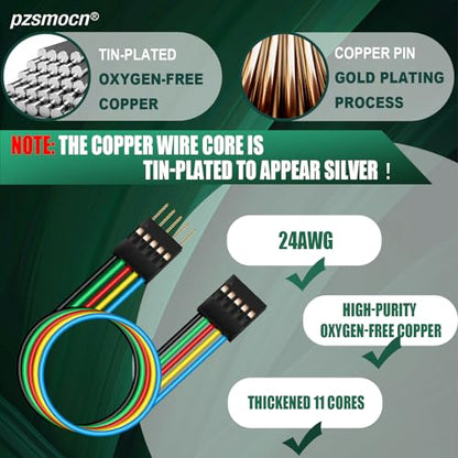 8Sets/56Pcs 24AWG 20cm Dupont 2.54mm 5Pin Black M-F Header Cable - size: 5-Pin, style: Female to Male