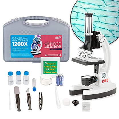 AmScope M30-ABS-KT1-W-I 1200X Microscope Kit - Includes Science