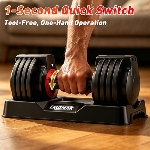 25/50lbs Adjustable Dumbbell Set of 2, 5-in-1 Free Weights Set - size: 25LBS Pair - B