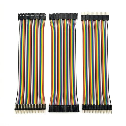120PCS Real Pure Copper Breadboard Jumper Wires Conducts Electricity Well,Multicolored OFC Dupont Wire for Arduino ESP32 Raspberry Pi DIY Projects,All Copper Wires M-M/F-F/M-F,8 inches