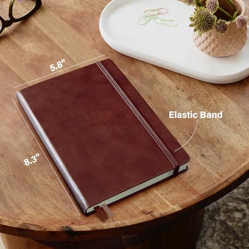 Plexon Lined Journal Notebook (Chestnut Brown), 160 Pages, Medium 5.7 inches x 8 inches - 120 GSM Thick Paper, Hardcover - color: Brown, style: Lined