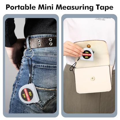 Copkim 50 Pcs 6 Ft Mini Tape Measures, Retractable, Metric and Inch, White - color: White