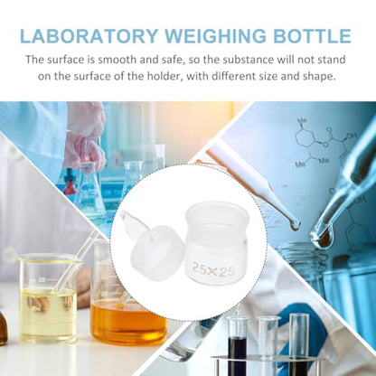 Experiment Weighing Bottles with Lids 5-Pack Borosilicate Glass Lab Weighing Jar Set 1.96X0.98X0.98In Durable Chemistry Sample Weighing Holder for Scientific Research