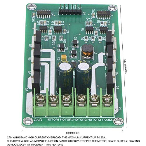 Dual DC Motor Driver Module Board, H-Bridge DC 3~36V 10A Peak 30A Speed Control PWM Module, MOSFET IRF3205 Quick Response Control Board for Arduino Robot Smart Car