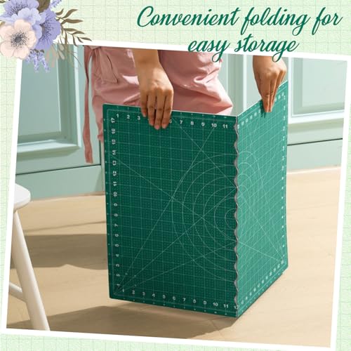 Teenyyou 18" x 24" Self Healing Cutting Mat Foldable - color: Green, size: 24" L x 18" W