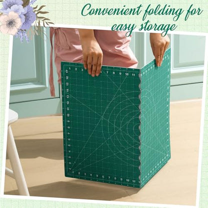 Teenyyou 18" x 24" Self Healing Cutting Mat Foldable - color: Green, size: 24" L x 18" W