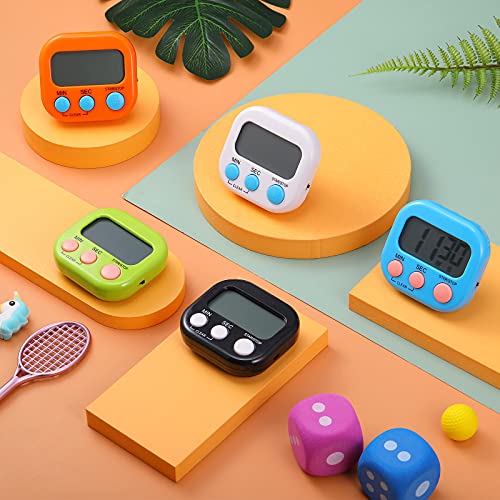 Weewooday 6 Pcs Multi-func Electronic Kitchen Classroom Timer, 6 Colors - color: 6 Colors