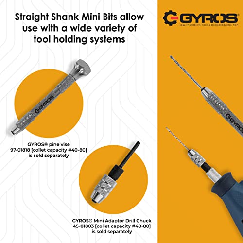 GYROS 11 PCS Mini Twist Drill Bit Set #50 to #60 w/Dome Storage Case, Carbon Steel Wire Gauge Micro Drill Bits for Jewelry, Plastic, & Soft Metal | Small Drill Bits for Pin Vise & Rotary Tool - size: Carbon Steel #50-60