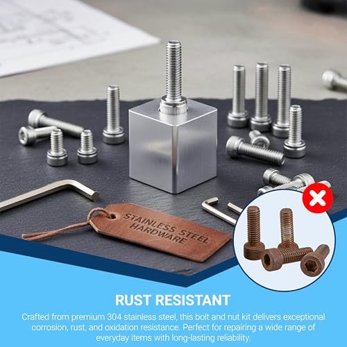 160Pcs M6 Hex Socket Head Screw Kit with Nuts Flat Lock Washers - color: 160pcs M6