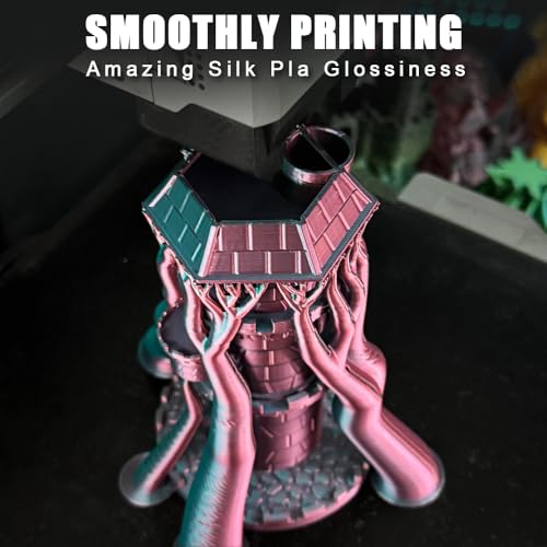 PLA Filament 1.75mm, Silk PLA 3D Printer Filament, Dual Color Filament - Pink and Sky Blue 1.75 PLA Filament- 2 in 1 Coextrusion 3D Filament PLA 1.75 +/- 0.02mm, Fit to AMS, 1kg/Spool - color: Dual-color Sky Blue & Pink