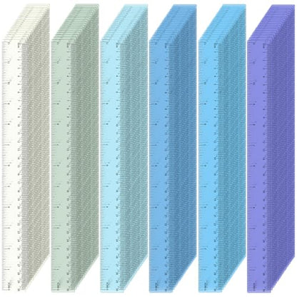 120 Pcs Plastic Ruler Bulk 12 Inch Classroom, Ocean Colors - color: Ocean Colors