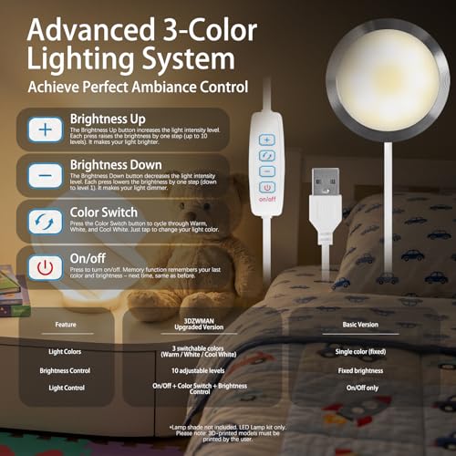2-Pack LED Lamp Kit 001 for Bambu Lab X1C P1P A1 3D Printer Parts - color: 2PCS