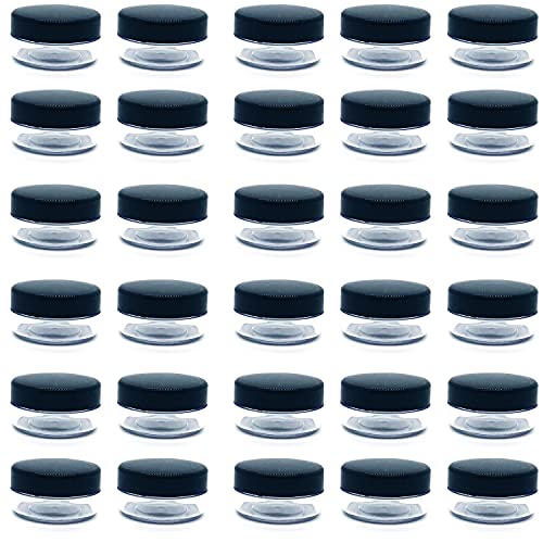 30 Pcs Sample Containers, 10 Gram Mini Sample Jars with Black Lid - color: Black