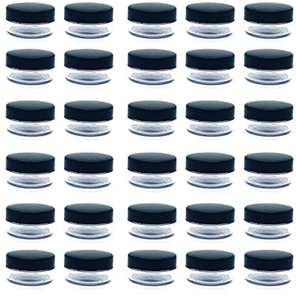 30 Pcs Sample Containers, 10 Gram Mini Sample Jars with Black Lid - color: Black