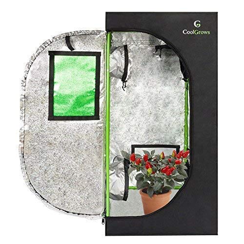 Grow Tent, 2x2 Feet Mylar Hydroponic Grow Tent with Obeservation Window and Floor Tray for Indoor Gardening Plant Growing (24"x 24"x 48") - size: 24"x24"x48"