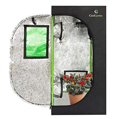 Grow Tent, 2x2 Feet Mylar Hydroponic Grow Tent with Obeservation Window and Floor Tray for Indoor Gardening Plant Growing (24"x 24"x 48") - size: 24"x24"x48"
