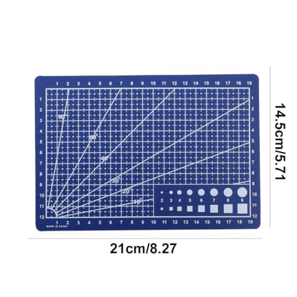 A5 Self-Healing Cutting Mat, Double-Sided Craft Mat with Grid Lines, Precision Rotary Cutting Board for Office Desk, Art Craft, Sewing, Hobby, and DIY Projects ﻿ (Blue) - color: Blue
