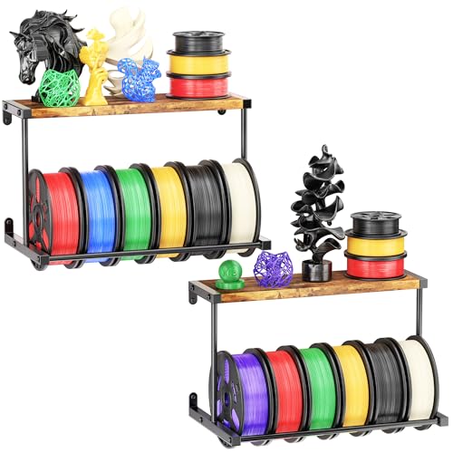 2 Pack 3D Printer Filament Storage Rack, Wall Mount Filament Spool Holder