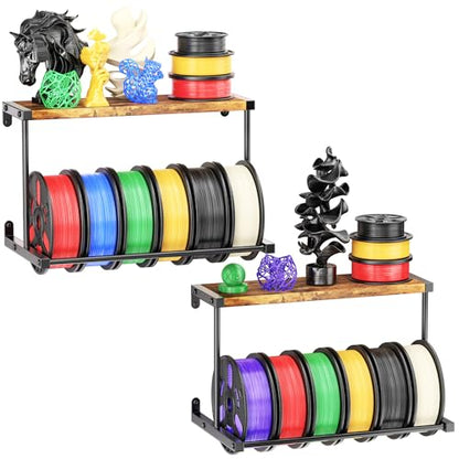 2 Pack 3D Printer Filament Storage Rack, Wall Mount Filament Spool Holder