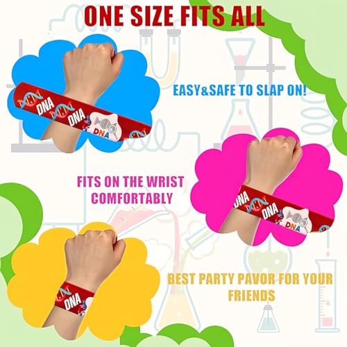 CZWXOXO 74PCS Science Party Favors, Slap Bracelets & Science Stickers - style: Science